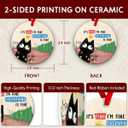 2 x SOL VIBES Funny Black Cat Christmas Ornament  It's Fine I'm Fine Everything is Fine Ornament, Christmas Holiday Decor - Humorous Xmas Tree Hanging, Xmas Gift Ideas for Cat Lovers, Friends, Family