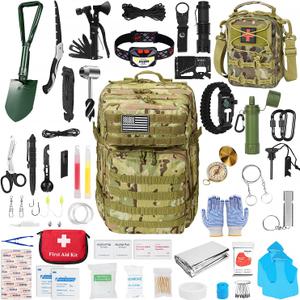 Survival First Aid Kit,99PCS Professional Survival Gear Large Hiking Backpack with Emergency Equipment Outdoor Adventure Accessories,Gift for Men Father