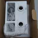 Kitchen Soap Dispenser Set,with Liquid Hand and Dish Soap,Sponge Holder and Brush Holder 4-in-1 Dual Soap Dispenser Set for Kitchen Sink, Bathroom - Artificial White Marble Look