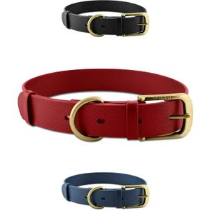 Tuff Pupper Classic Heavy Duty Dog Collar | 10x Stronger Than Leather | 100% Waterproof & Odor Proof Dog Collar | Tough Rust-Proof All Metal Hardware (Crimson Red)