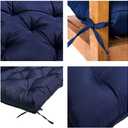 SEAHOME Waterproof Bench Cushion with Backrest, 2 or 3 Seat Swing Replacement Cushions Overstuffed for Garden Patio Furniture Loveseat Swing Outdoor Bench Cushions (39.4 * 39.4 * 3.94inch, Navy Blue)