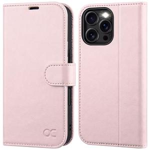 OCASE Compatible with iPhone 16 Pro Max Wallet Case, PU Leather Flip Folio Case with Card Holders RFID Blocking Kickstand [Shockproof TPU Inner Shell] Phone Cover 6.9 Inch 2024, Light Pink