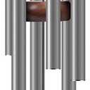 Large Aluminium Wind Chimes 37 Inches to Create a Zen Atmosphere Suitable for Outdoor, Garden, Patio Decoration. Classic Wind Chimes with Wind Catcher Suitable as A Gift for Unisex,Silver Grey