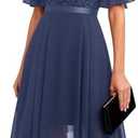 BeryLove Women's Elegant Formal Hoco Lace Chiffon High-Low Cocktail Dress | Helpful Comfort for Long Wear,For Wedding Guest, Bridesmaid, and Teen,Photo-Ready A-Line Fit,Made for Celebrations (Size L)