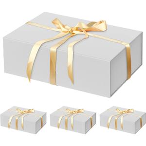 HavrePac 4 Pack Large Gift Boxes 13.8x9x4.3 Inches Luxury Gift Boxes with Lids,Magnetic Closure Gift Box for Present Packaging Box for Mother's Day, Birthdays, Party,Weddings