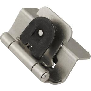 Hickory Hardware P5310-SN Double Demountable Hinge - 170 Opening Face Frame - 1/2 Inch Overlay Self-Closing Feature - Easy Installation Cabinet Screwless Mounting Satin Nickel Finish 1 Pair