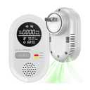 8 in 1 Plug in Carbon Monoxide Detector 1 Piece with Natural Gas Temperature and Humidity Sensors HD Display for Home Hotel RV, 2 Pcs