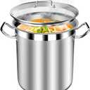 STOCKPOT Large Stainless Steel Stock Pot with Lid – 24 Quart (6 Gallon) Heavy-Duty Cooking Pot for Soup, Stew, Pasta – Commercial & Home Use, Easy to Clean
