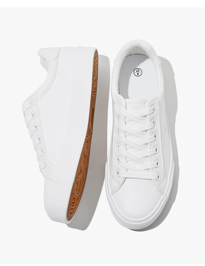 Adokoo Women's Fashion Sneakers PU Leather Casual Shoes,Size 9.5
