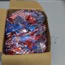 50 Feet Patriotic Tinsel Garland with USA Flags - Red White and Blue Metallic Glitter Streamers for 4th of July Decorations, Independence & Memorial Day Indoor Outdoor Party Decor