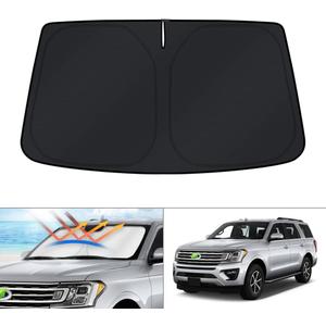 KUST Windshield Sun Shade for Ford Expedition SUV Accessories 2018-2024 2025 Window Sunshade Sun Visor Protector Foldable Blocks UV Rays Keep Your Car Cooler