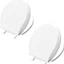 Toilet Seat Round Soft Close 2 PACK, Toilet lid Round Slow Close 16.5 inch, PP Material Safe and Easy Clean, Quick Installation & Never Loosen, Comfortable Ergonomic Design (White, 2 Pack)