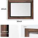YOSHOOT Rustic Wooden Framed Wall Mirror, 30"x20", Natural Wood and Iron Bathroom Vanity Mirror for Farmhouse Decor, Vertical or Horizontal Hanging