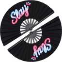 2 Pack 13 Inch Clack Popping Line Dancing Fans Boots on The Ground Large Foldable Clacking Hand Fan Make Sound for Dance Rave (Slay)