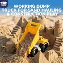 TOY Life 23 Pcs Beach Toys for Kids Sand Toys with Construction Cars Castle Bucket Shovels & Sand Castle Building Kit Molds, Sandbox Toy for Summer Water Play, Travel, Fishing
