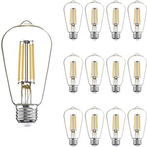 40 Watt Light Bulbs, E26 Bulb, 4000K Cool White 4W LED Edison Bulbs, Flickering Free, 90 High CRI, Not Dimmable, Pack of 12 (12 Count (Pack of 1))