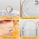 Glass Cooking Pots,1.7L/57OZ Heat Resistant Glass Saucepan with Cover, Pots for Cooking on Stove Simmer Pot for Stovetop Potpourri, Ideal for Pasta, Soup, Milk (1.7L/57OZ)