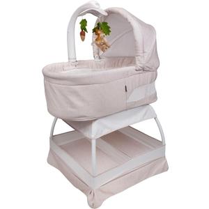 Baby Sweetli Calm Infant Bassinet Bedside Crib Sleeper with Cry Recognition, Electric Mobile with Deluxe Toys, Music, Nightlights, Vibration (Wheat Melange)