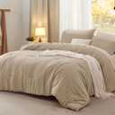 Bedsure Oversized King Comforter Set, Khaki Soft Prewashed Bedding for All Seasons, 3 Pieces GentleSoft Bed Set, 1 Lightweight Comforter (120"x98") and 2 Pillowcases (20"x36")