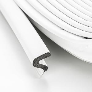 Weather Stripping Door Seal Strip - Soundproof Q-Shaped Foam for Exterior Door Frame, Large Gap Seal, Noise Cancelling, Easy to Install (White, 21FT)