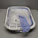 kathson Collapsible Kitten Litter Box,Foldable Anti-Splashing Small Kitty Litter Box Low Entrance Cat Potty Pan with Falling Sand Pedal Waterproof Portable Cat Toilet for Kittens (Blue)