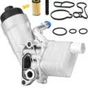 Youxmoto Engine Oil Cooler Filter Housing Assembly Adapter, with Gaskets Cap, Compatible with 2011-2020 for Chevy Cruze Sonic Trax/for Buick Encore 1.4L Turbo, Replace for 55566784 650039 88179-91400