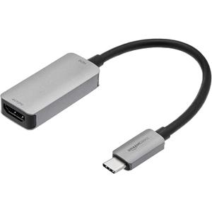 Amazon Basics USB-C 3.1 Male to HDMI Female Adapter for Phone and Tablet, 4K@60Hz, Portable, Plug and Play, Gray, 1.69 x 1.45 x 0.43 inches