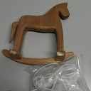 Wooden Rocking Horse for Cake Topper & Decor with Ribbon, Vintage Statue, Desk Centerpiece, Unique Collectible Decorative Figurine Ornament for Table Holiday Season Decoration Housewarming Gift, B