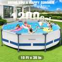 Above Ground Pool,10ft x 30in Frame Deep Swimming Pool,Round Family Pool,Large Above Ground Pool Easy Set,1200 Gallon Pool,Outdoor Backyard Pool for Kids,Adults-Deep Blue,Pump Not Included