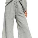 SHEWIN Women's Two 2 Piece Outfits Sweatsuit Lounge Sets for Women Short Sleeve Pullover Tops Casual Loose Pants Comfy Pajamas Tracksuit Set Fall Clothes for Women 2025 Grey S