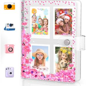 Kids Photo Album for Instax Mini, Photo Album for Polaroid, Applicable to Fujifilm Instax Mini 11 12 40 Kodak Mini Photo, Gift for 4 5 6 7 8 9 10 11 12 Year Old Girls (200 Photos) (Medium)