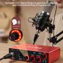 Audio Interface, 2X2 24-bit/192kHz Interface for High-Fidelity, Studio Quality PC/Mac/iOS Recording, XLR/TRS Combo Input, Monitor Mix/Loopback Function, One-Cable Setup(Alloy Red)