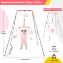 FUNLIO Baby Jumper with Stand for 6-24 Months, Infant Jumper for Indoor/Outdoor Play, Toddler Jumper for Baby Girl/Boy, with Adjustable Chain, Easy to Assemble & Store (with Stand) - Pink
