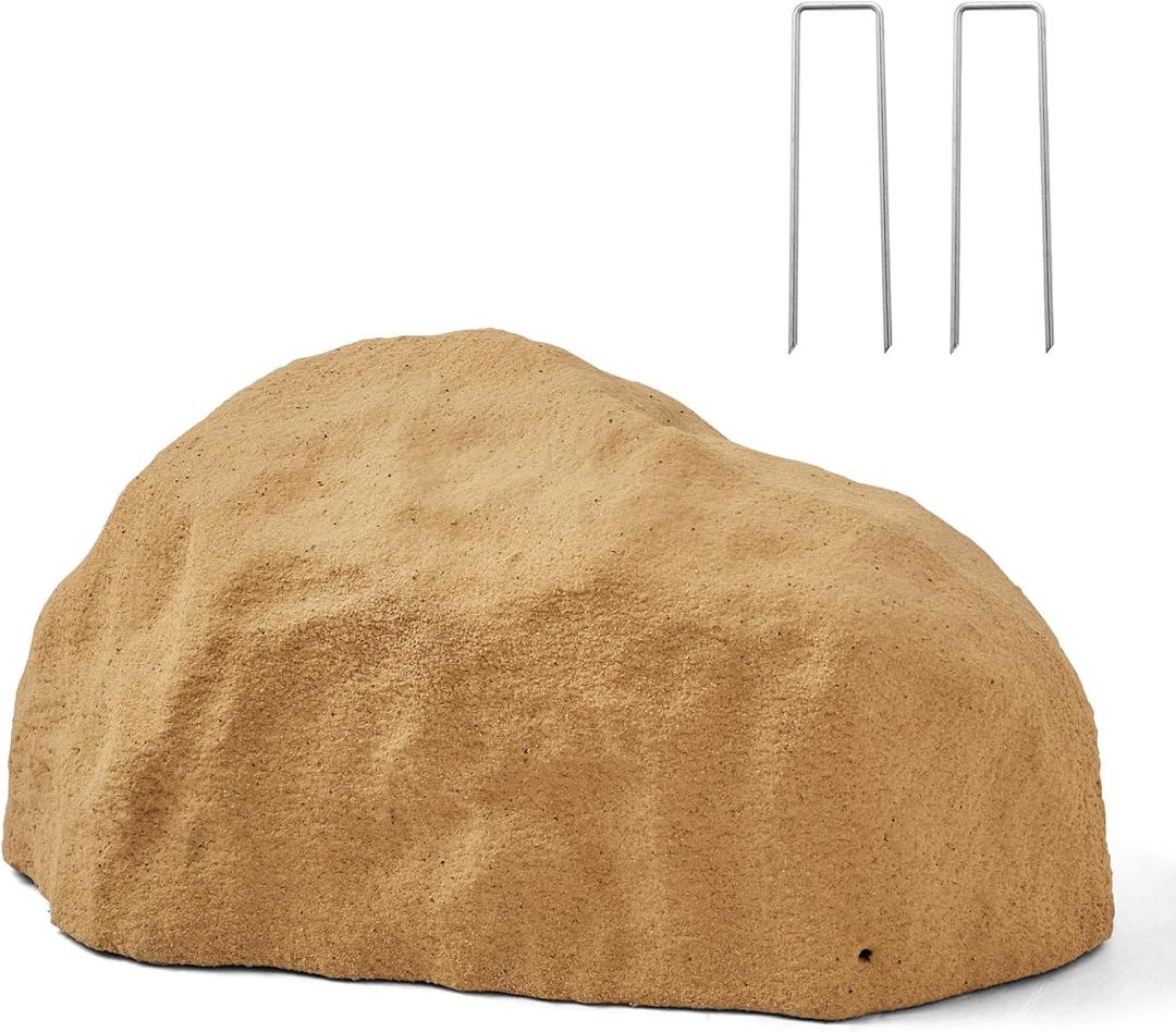 VEVOR Faux Rock Cover, Outdoor Fake Rock Well Pump Cover, Realistic Natural Texture, Lightweight & Weather-Resistant Artificial Boulder for Landscaping Garden Yard Dcor, Sand Yellow, Small Size