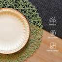 AHHFSMEI Paper Braided Round Placemats Set of 12 Natural Non-Slip Heat Resistant Table Mats for Dining Tables Woven Indoor & Outdoor Place mats(Green,12)