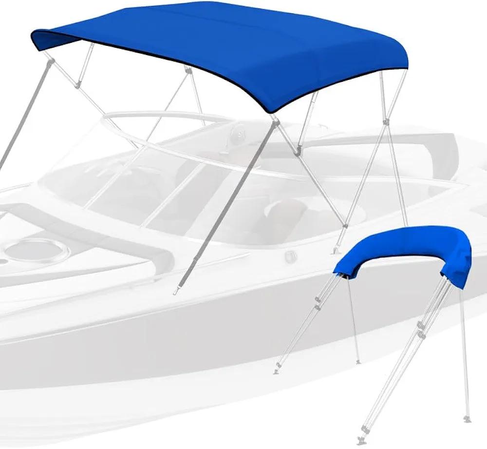 KAKIT 3 4 Bow Bimini Top Replacement Cover, Marine Grade Fabric Canvas with Storage Boot Easy Install Zipper Closure, Sun Shade Boat Canopy Replacement Canvas Only No Frame