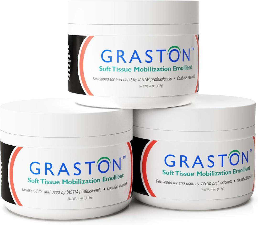 Graston Technique Vitamin E Enriched Emollient Cream - 4oz Jar, Ideal for IASTM Massage Lotion & Massage Cream, Perfect Vitamin E Cream for Massage and Physical Therapy, 3-Pack
