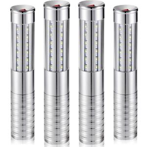 Civaner 4 Pcs Upgrade Bottle Service Lights LED Strobe Baton Bottle Girl Lights Rechargeable Handheld Flashing Club Signs for Birthday Wedding Party (Silver White Light)