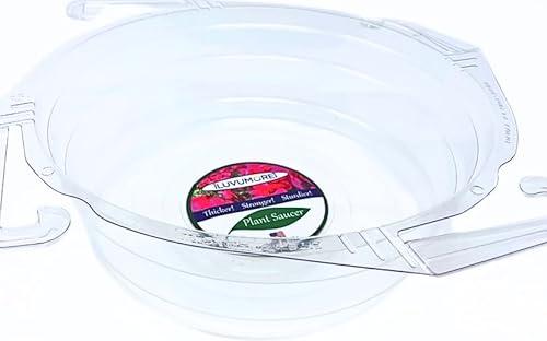 ILUVUMOREI 5 Pack of 12-inch Clear Hanging Basket Drip Pan Saucer