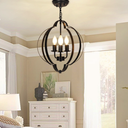 DLLT 3-Light Black Farmhouse Chandelier, Rustic Dining Room Light Fixtures Over Table, Copper Adjustable Chandelier for Entryway, Living Room, Bedroom, 40W, E12 Base (Bulbs Not Included)