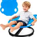 Spinning Chair for Autistic Kids,Sensory Toys for Kids with Autism,Training Body Coordination and Balance,Upgraded Owl Swivel Shape Sit and Spin Sensory Toys Indoor Outdoor,Friendly for 3+ (Blue), Small