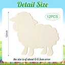 12 Pack 12 Inch Unfinished Wooden Sheep Cutouts Wood Lamb Cutouts for Crafts Natural Blank Wood Slices for Easter DIY Project Painting Home Party Decoration