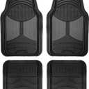 FH Group Automotive Floor Mats - Heavy-Duty Monster Eye Floor Mats for Cars, Universal Fit Full Set, Climaproof Floor Mats, Trimmable Floor Mats for Most Sedan, SUV, Truck Floor Mats Rubber Gray