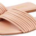 Women's Slide Sandals - Comfy Slip-On Design with Sleek Straps for Casual Elegance - Fashionable and Trendy Summer Flat Slides Shoes for Girls and Women (10, Nude)
