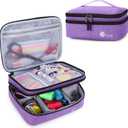 Luxja Double-Layer Sewing Supplies Organizer, Sewing Accessories Organizer for Needles, Thread, Scissors, Measuring Tape and Other Sewing Tools (Bag Only),Medium/Purple