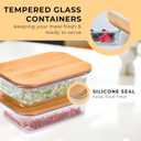 Prosumer's Choice Glass Food Storage Containers with Bamboo Lids (Pack of 2) - Stackable Meal Prep Container - Airtight Glass Food Containers with Lids - Reusable Lunch Pack - 36 Oz