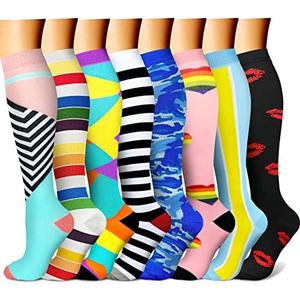 CHARMKING Compression Socks for Women & Men Circulation (6 Pairs) 15-20 mmHg is Best Support for Athletic Running,Cycling, Size S/M