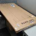 Ostutry 53in Extra Tall Cat Gate for Doorway No Drilling 29.5-40.1in Wide Dog Gate with Cat Door Pressure Mounted Walk Through Pet Gate (White)