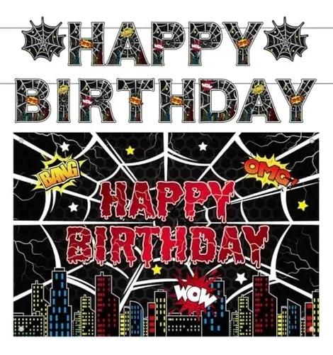 KMZFPYJ 24 Pcs Black Spider Party Gift Bags, Spider Theme Party Favor Bags, Kraft Birthday Favors Candy Bags with Handle, Double Sided Printed, Cartoon Birthday Party Decorations (8.27"×3.2"×5.91")