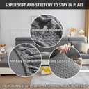 Couch Cushion Covers, Sofa Covers Couch Cover for Sectional Sofa, Sofa Hero Covers for Couch Protect, Soothing Home Sofa Covers Washable Stretch Slipcovers (Light Gray,Chaise Cover)